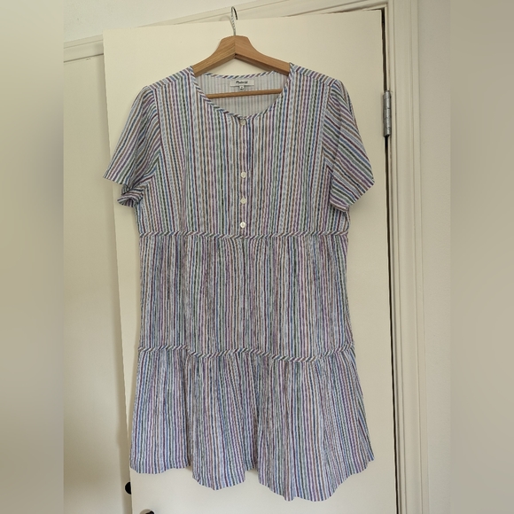 Madewell Tiered Linen Dress - Picture 4 of 6